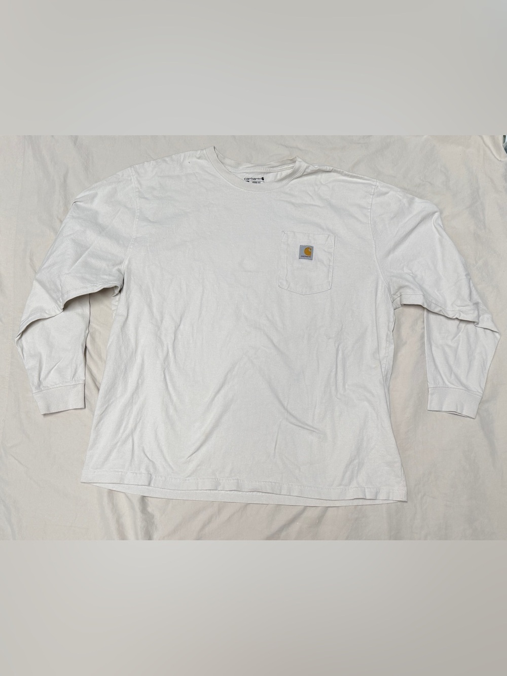 Carhartt White Short-Sleeve Pocket Tee with Logo Patch